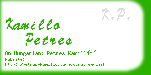 kamillo petres business card